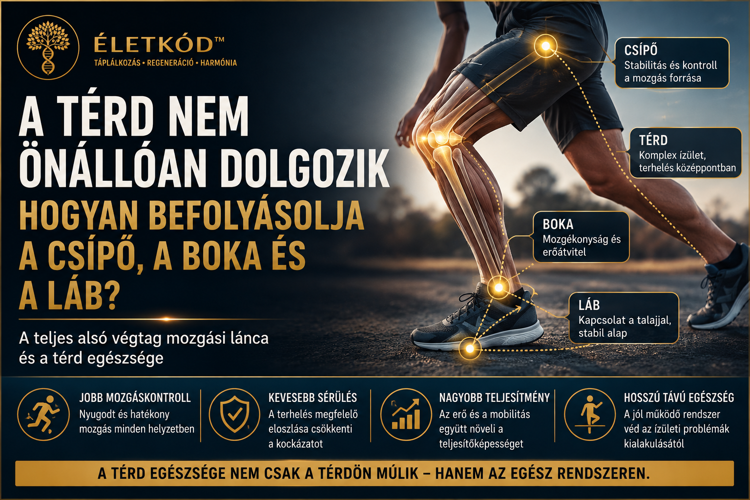A térd nem önállóan dolgozik – a csípő, a boka és a láb hatása a térd biomechanikájára | ÉletKód™