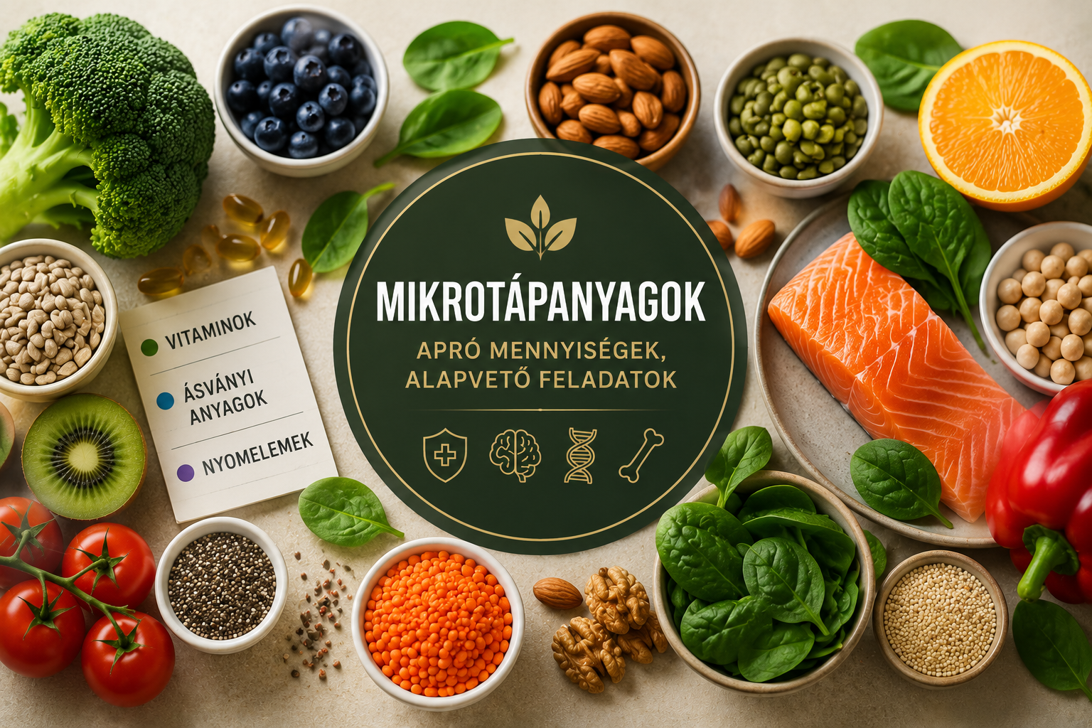 Mikrotápanyagok – vitaminok, ásványi anyagok és nyomelemek szerepe a szervezetben