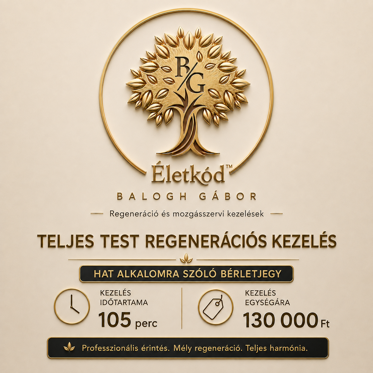 ÉletKód™ Teljes Test Regenerációs Kezeléscsomag 6 alkalom