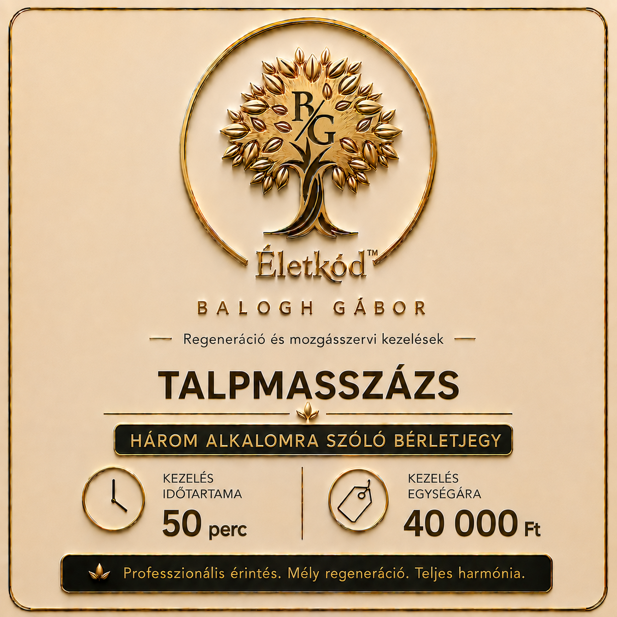 ÉletKód™ Talpmasszázs 3 alkalom 50 perc
