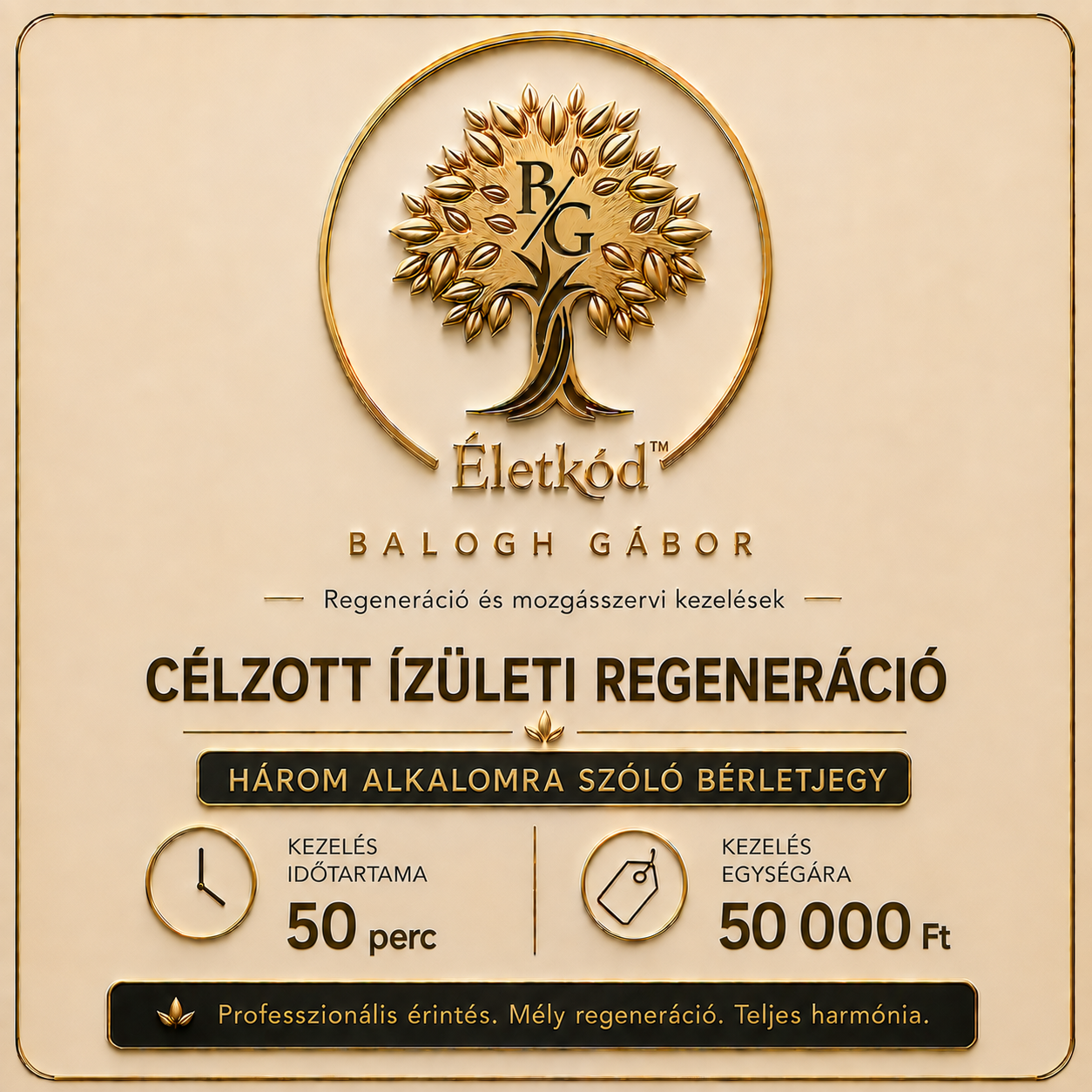 ÉletKód™ Célzott Izületi Regeneráció 3 alkalom 50 perc