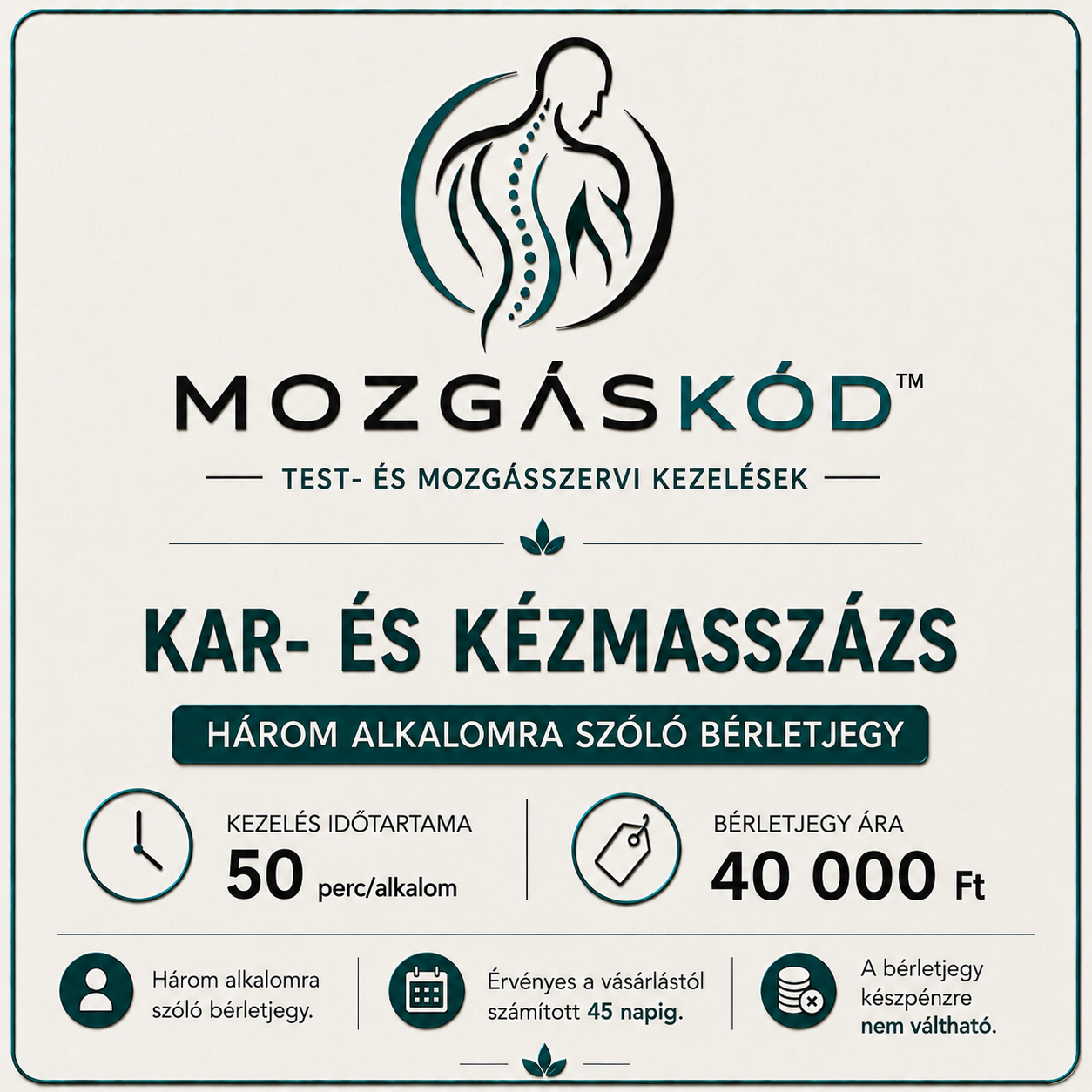 Kar- és kézmasszázs – 3 alkalmas bérlet | Mozgáskód™