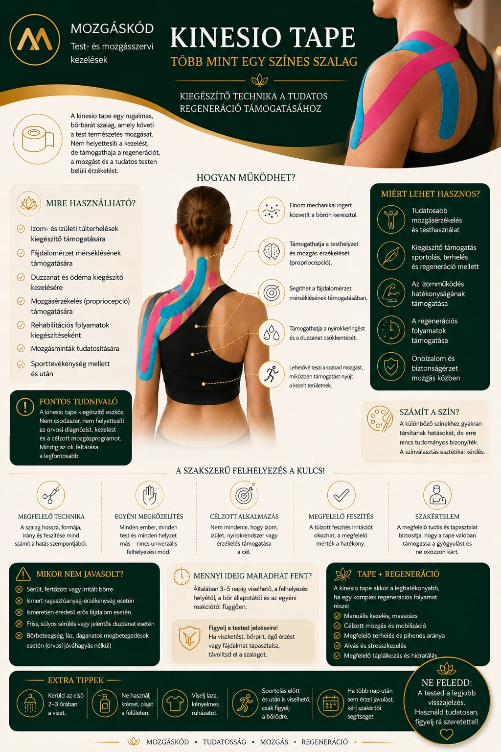 Kinesio tape – alkalmazás, működés és biztonságos használat
