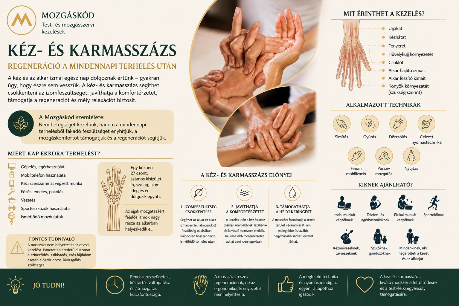 Kéz- és karmasszázs – a kéz, csukló és alkar célzott manuális kezelése