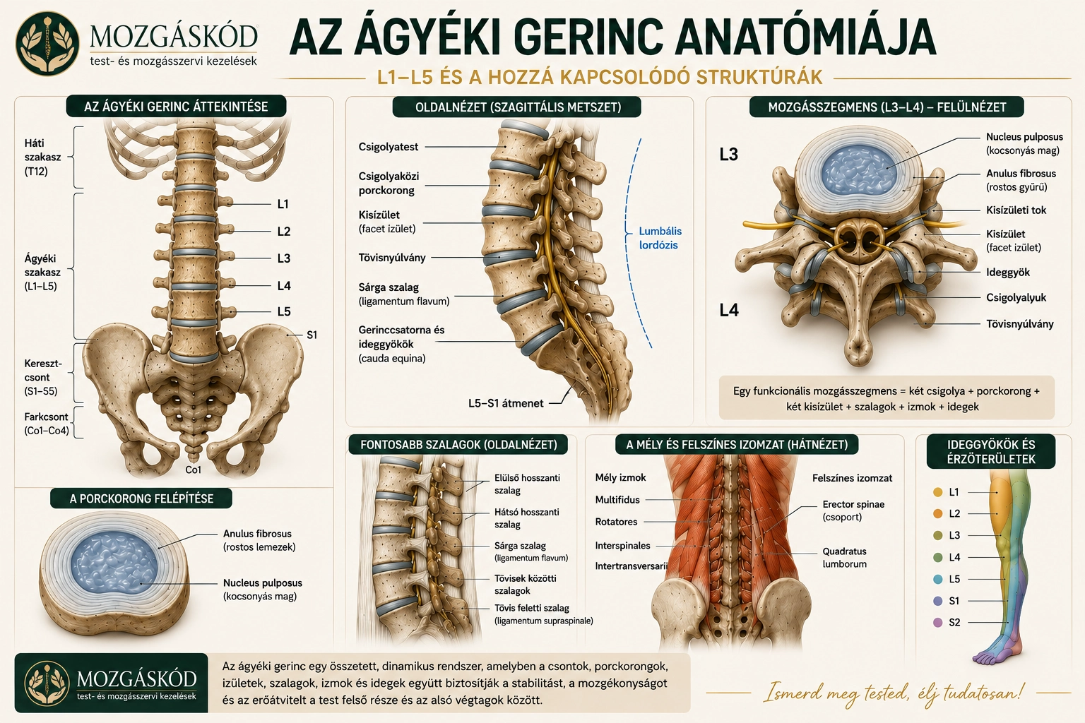 Az ágyéki gerinc és a medence kapcsolata – mozgások, erőátvitel, SI-ízületek és mély stabilizáló izmok