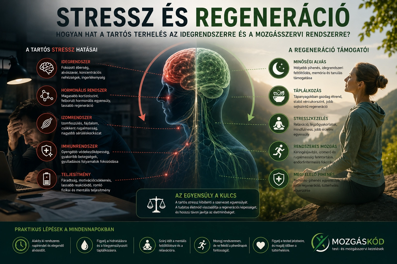 A tartós stressz és a regeneráció kapcsolatának hatása az idegrendszerre és a mozgásszervi rendszerre